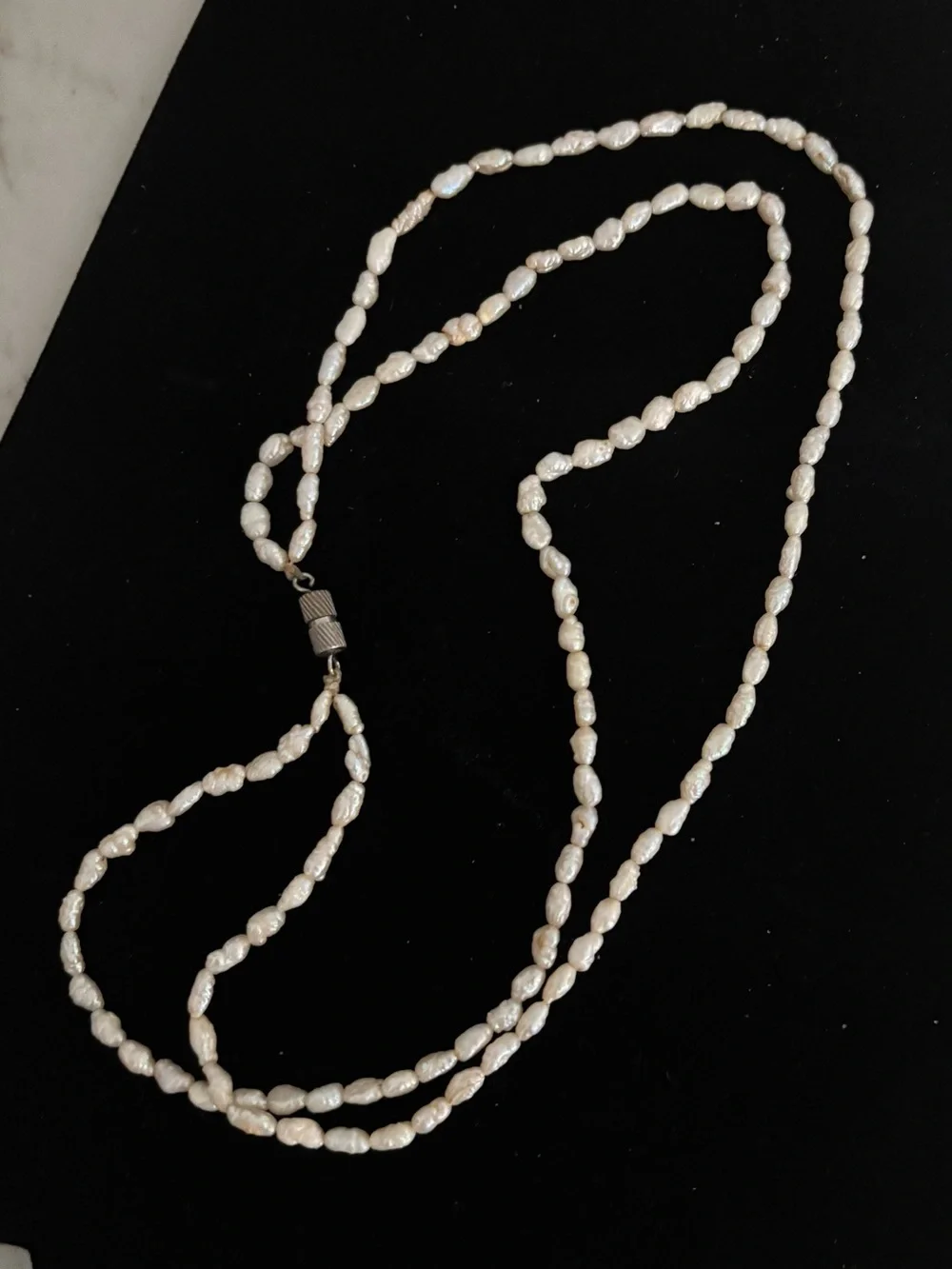 Vintage Double-strand Freshwater Rice Pearl Necklace - Picture 3 of 8